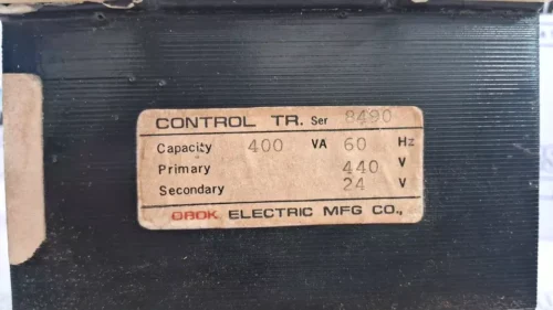 Obok electric mfg co. control tr current transformer c’ty 400va