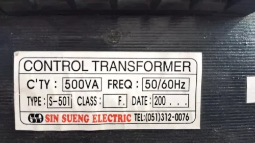 Sin sueng electric s-501 control transformer c’ty:500va freq:50/60Hz