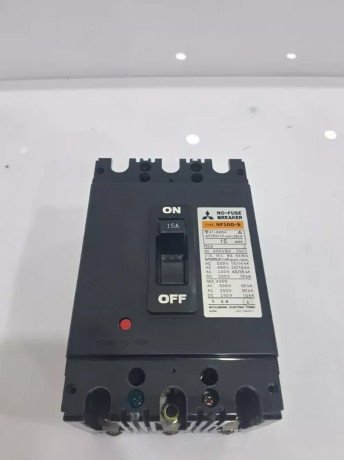 Mitsubishi NF100-S No-Fuse Breaker AC 600V DC 250V 15AMP. - Image 2