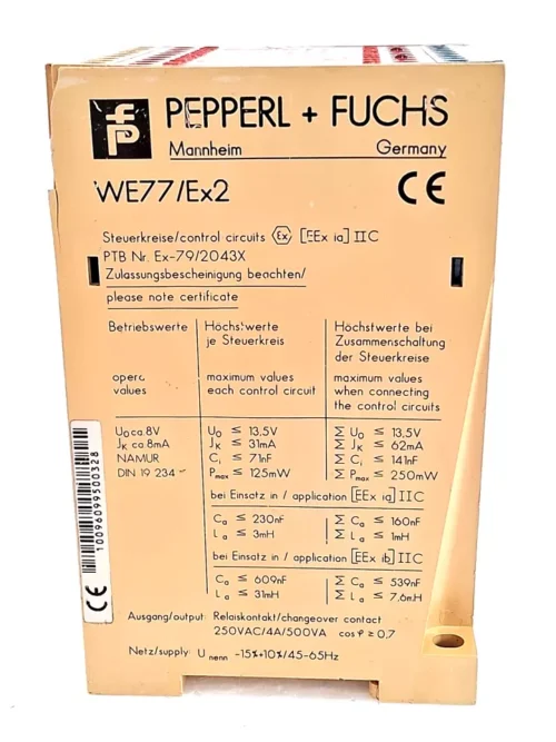 PEPPERL + FUCHS AMPLIFIER SWITCH WE77/EX2 - Image 2