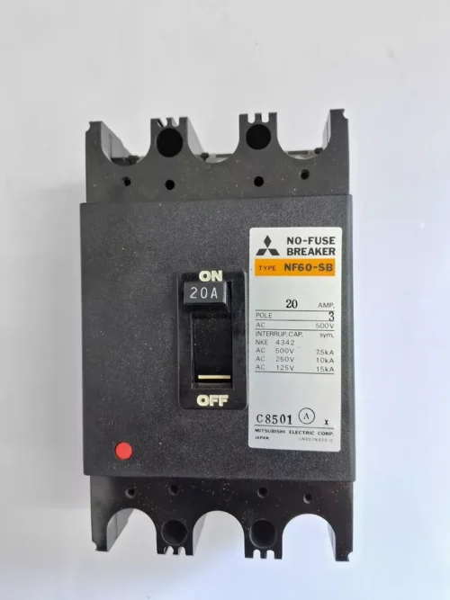 MITSUBISHI NF60-SB NO-FUSE BREAKER 500V 20AMP.