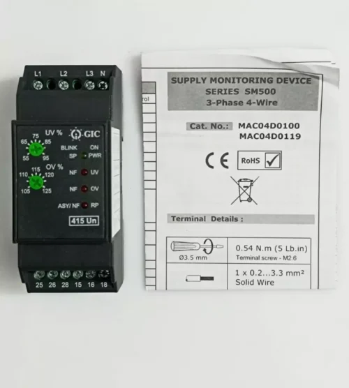 GIC PHASE LOSS VOLTAGE MONITORING SERIES SM500, For Control Panel - Image 2