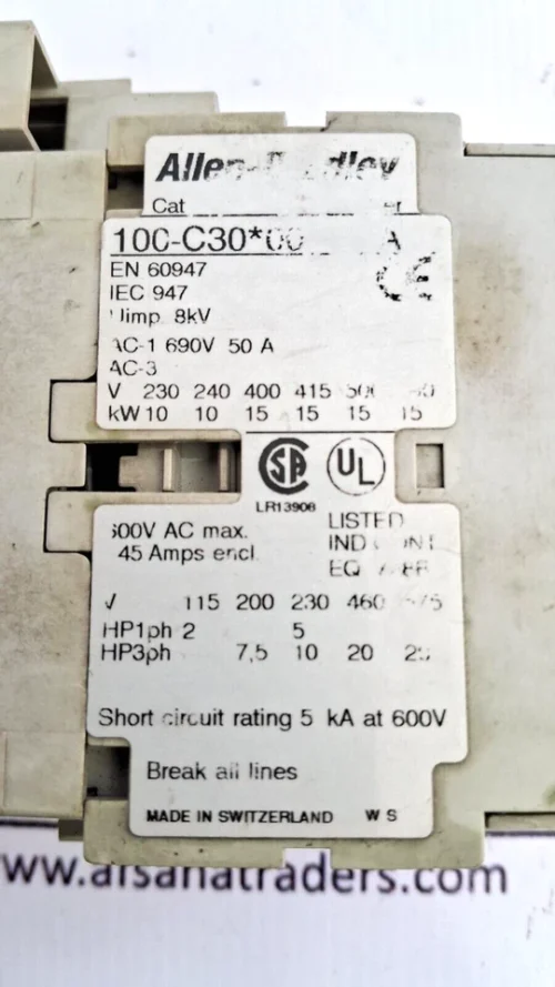 ALLEN BRADLEY 100-C30*00 SERIES A CONTACTOR - Image 3
