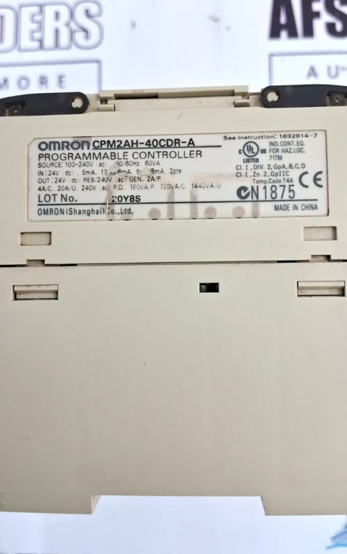 OMRON SYSMAC CPM2AH-40DCR-A PROGRAMMABLE CONROLLER - Image 8