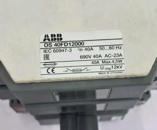 ABB OS 40FD12000 40A FUSE SWITCH - Image 7