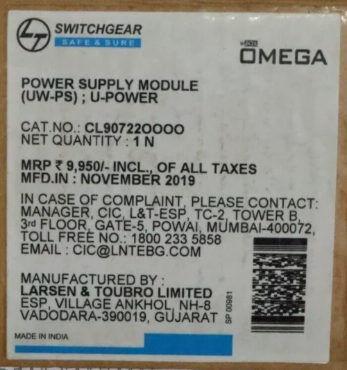 L&t cl907220000 u-power / uw-ps power supply module cl90722-matrix rev 02 - Image 10