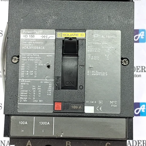 SQUARE D | POWERPACT HD150 | HDA36100SACA | 3 P 100 A | CIRCUIT BREAKER - Image 3