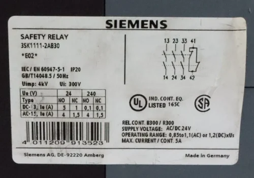 Siemens 3sk1111-2ab30 safety relay sirius basic unit - Image 9