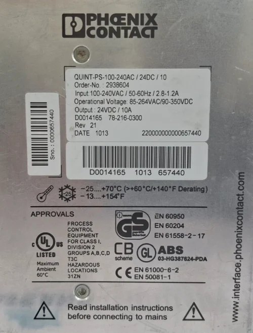 phoenix contact quint-ps-100-240ac/24dc/10 power supply  - Image 9