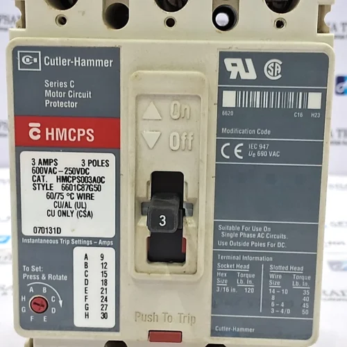 CUTLER-HAMMER | C HMCPS | HMCP100R3C | 3A | 3 POLES | MOTOR CIRCUIT PROTECTOR - Image 7