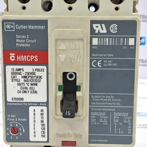 CUTLER-HAMMER | C HMCPS | HMCPS015E0C | 15A | 3 POLES | MOTOR CIRCUIT PROTECTOR - Image 7