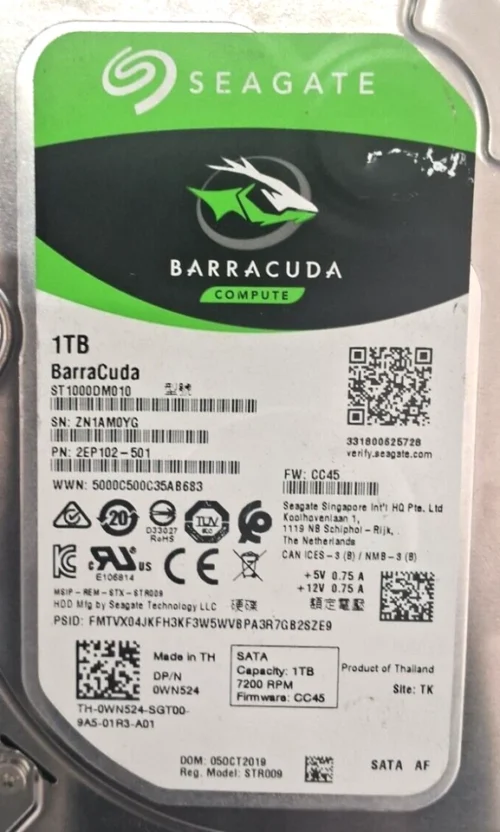 1 TB SATA Seagate barracuda Compute ST1000DM010 7200rpm hard drive - Image 3