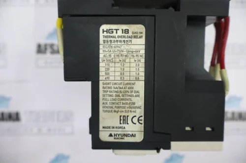 Hyundai HGT18K / HGT 150K 130 CLASS 10A Thermal Overload Relay - Image 9