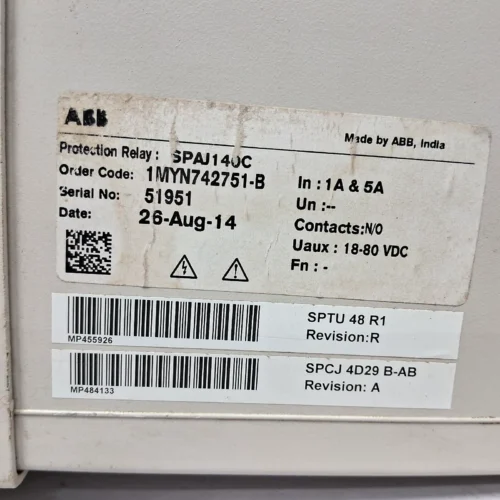 ABB | SPAJ140C | 1MYN742751-B | 50HZ 18-80V | OVERCURRENT AND EARTH-FAULT RELAY - Image 7