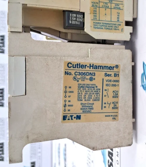 EATON | CUTLER-HAMMER | CE15FN3 | C306DN3 | STARTER CONTACTOR WITH RELAY - Image 9