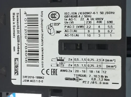 SIEMENS | 3RT2016-1BB42 | 3RT2916-1DG00 | SIRIUS | DC24V | AUXILIARY CONTACTOR - Image 7