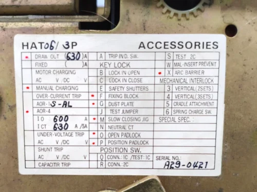 HYUNDAI | HAT 06 | 630A | 3POLE | AIR CIRCUIT BREAKER - Image 18
