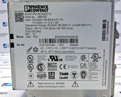 PHOENIX CONTACT | QUINT-PS/1AC/24DC/10 | REV 07 | 2866763 | POWER SUPPLY - Image 8