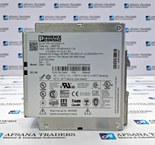 PHOENIX CONTACT | QUINT-PS/1AC/24DC/10 | REV 07 | 2866763 | POWER SUPPLY - Image 3