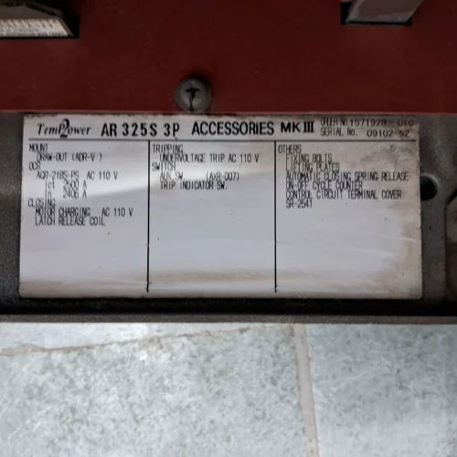 TERASAKI | TEM2POWER | AR325S | 2500A | ACB | 3POLE | AIR CIRCUIT BREAKER - Image 14
