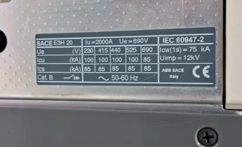 ABB | SACE EMAX E3 | SACE PR122/P-LSI | 2000A | 690V | 3P | AIR CIRCUIT BREAKER - Image 8