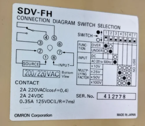OMRON | SDV-FH | SDV-FH7 | 200/220VAC | VOLTAGE SENSOR - Image 7