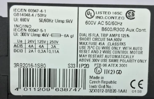 SIEMENS | SIRIUS | 3RB2016-1SB0 | MOTOR STARTER OVERLOAD RELAYS - Image 11