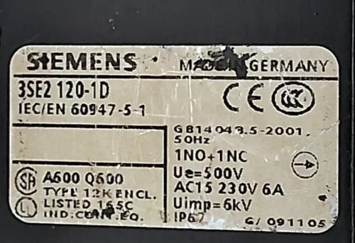 SIEMENS | 3SE2 120-1D | LIMIT SWITCH - Image 7