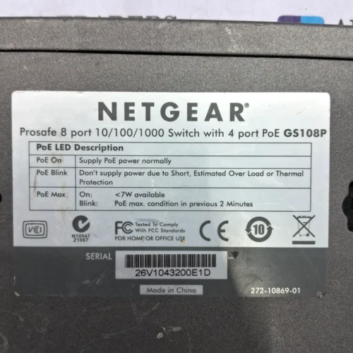 NETGEAR | PROSAFE | GS108P | PROSAFE 8 PORT 10/100/1000 SWITCH WITH 4 PORT POE - Image 7