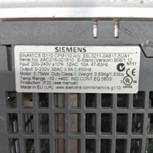SIEMENS | SINAMICS G110 CPM110 | 6SL3211-0AB17-5UA1 | AC DRIVE - Image 7