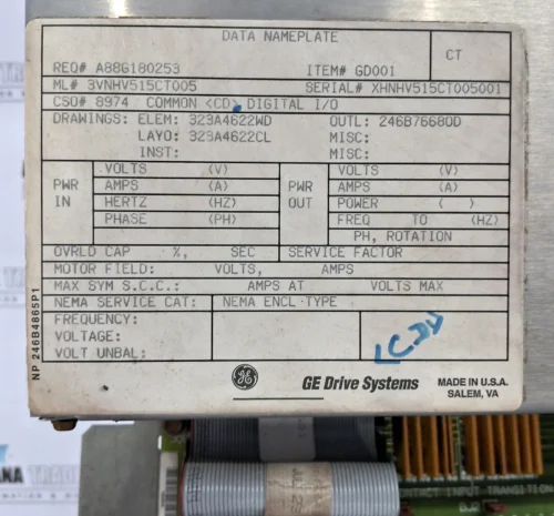 GE | NP246B4865P1 | 3VNHV515CT005 | CT | COMMON (CD) DIGITAL I/O | DRIVE SYSTEM - Image 2