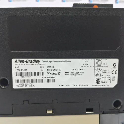 ALLEN-BRADLEY 1756-ENBT CONTROLLOGIX COMMUNICATION MODULE 1756-ENBT A - Image 7