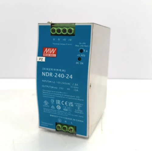 MEAN WELL NDR-240-24 POWER SUPPLY 100-240VAC 2.8A 50/60HZ 24~28V 24V—10A