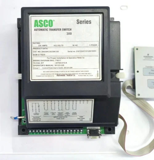 ASCO SERIES 300 AUTOMATIC TRANSFER SWITCH D00300C30230K1X0 230AMPS 473708 - Image 2