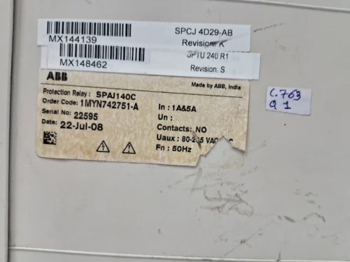 ABB | SPAJ140C | 1MYN742751-A | OVERCURRENT AND EARTH-FAULT RELAY - Image 5