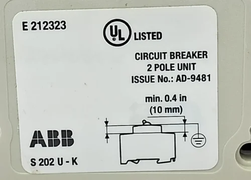 ABB S 202 U CIRCUIT BREAKER K 10 A 2POLE - Image 11