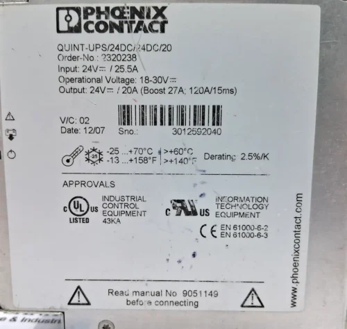 PHOENIX CONTACT QUINT-UPS/24DC/24DC/20 POWER SUPPLY 2320238 - Image 7