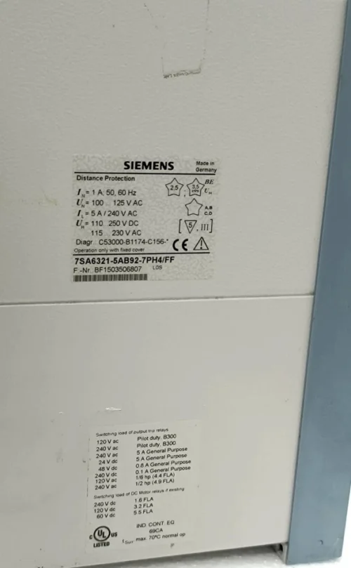 SIEMENS SIPROTEC 7SA632 DISTANCE PROTECTION RELAY 7SA6321-5AB92-7PH4/FF - Image 7