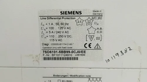 SIEMENS SIPROTEC 7SJ62 OVERCURRENT PROTECTION AND CONTROL 7SJ6241-2EB92-1PC0/FF - Image 5