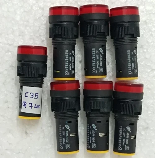 JIANGSU SHUANGKE ELECTRIC AD56-16DS RED LED INDICATOR AC 220V LOT OF 7X - Image 5