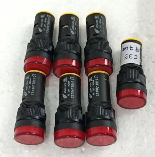 JIANGSU SHUANGKE ELECTRIC AD56-16DS RED LED INDICATOR AC 220V LOT OF 7X - Image 2