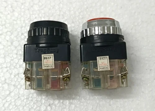 YONGSUNG ELECTRIC YS P13-11 250V 6A PUSH BUTTON RED 2X LOT - Image 3