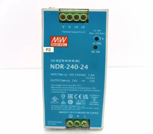 MEAN WELL NDR-240-24 POWER SUPPLY 100-240VAC 2.8A 50/60HZ 24~28V 24V—10A - Image 2