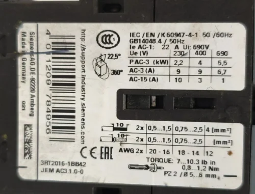 SIEMENS SIRIUS 3RT2016-1BB42 POWER CONTACTOR LOT OF 2X - Image 13