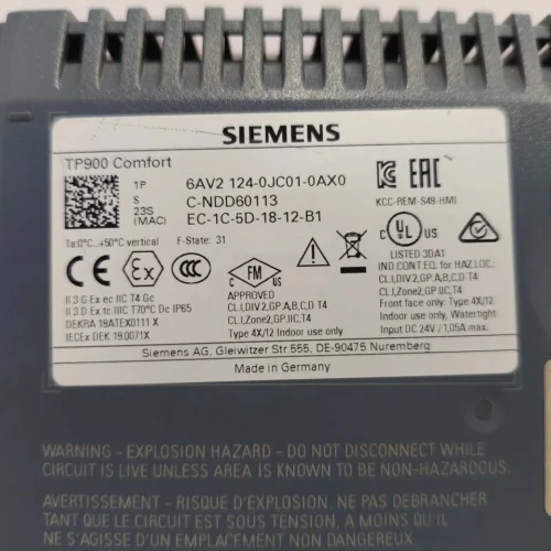 SIEMENS 6AV2 124-0JC01-0AX0 TP900 COMFORT TOUCH PANEL - Image 18