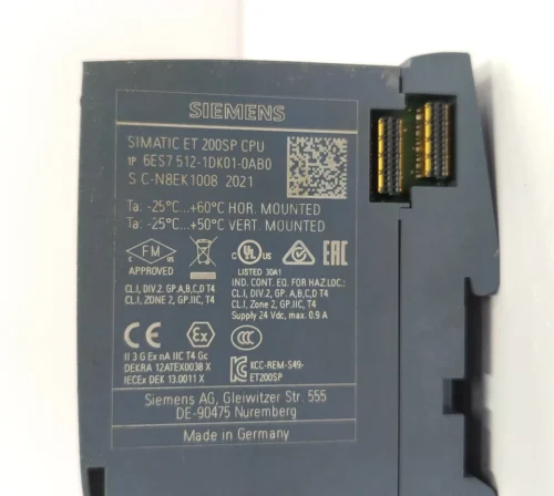 SIEMENS SIMATIC ET 200SP 6ES7193-6AG20-0AA0 CPU UNIT 6ES7512-1DK01-0AB0 - Image 7