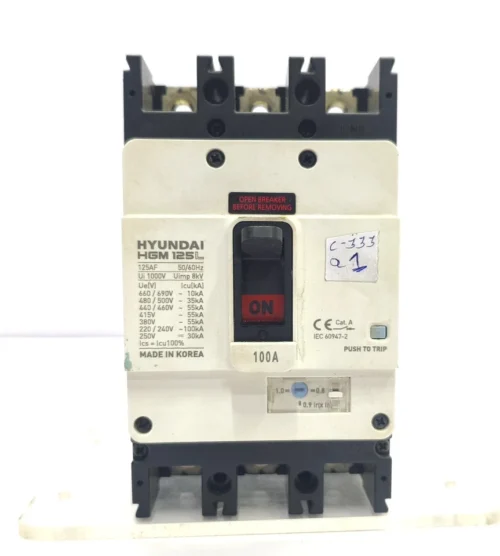 HYUNDAI HGM 125L MOLDED CASE CIRCUIT BREAKER 100A 3POLE