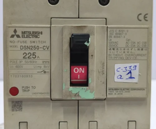 MITSUBISHI ELECTRIC DSN250-CV NO-FUSE SWITCH 225A 3POLE - Image 7