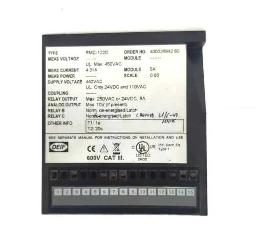 DEIF RMC-122D SHORT CIRCUIT & OVERCURRENT RELAY - Image 4