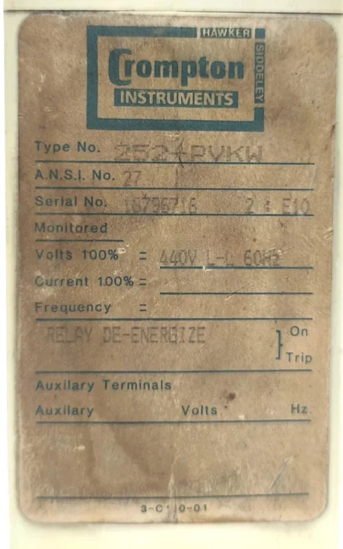 CROMPTON INSTRUMENT 252-PVKW TRANSDUCER RELAY - Image 7